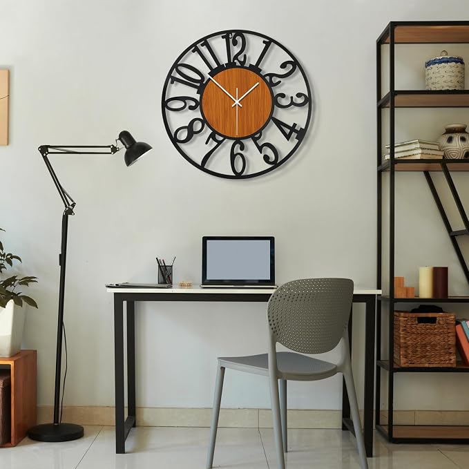 Maxstar Round Wall Clock for Living Room Decor Battery Operated Non Ticking - Image 5