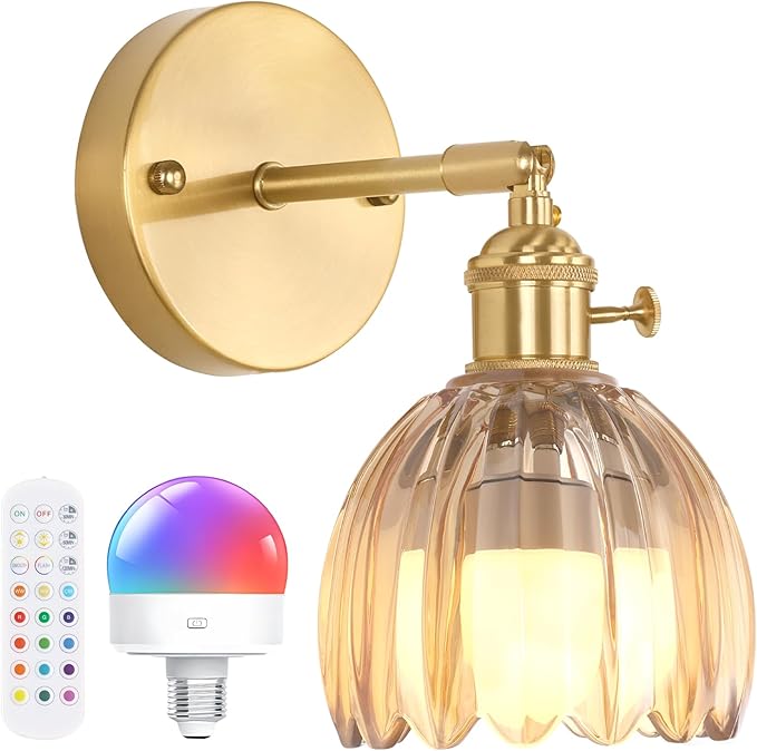 Shenmoyl Vintage Battery Operated Wall Sconce by Shenmoyl
