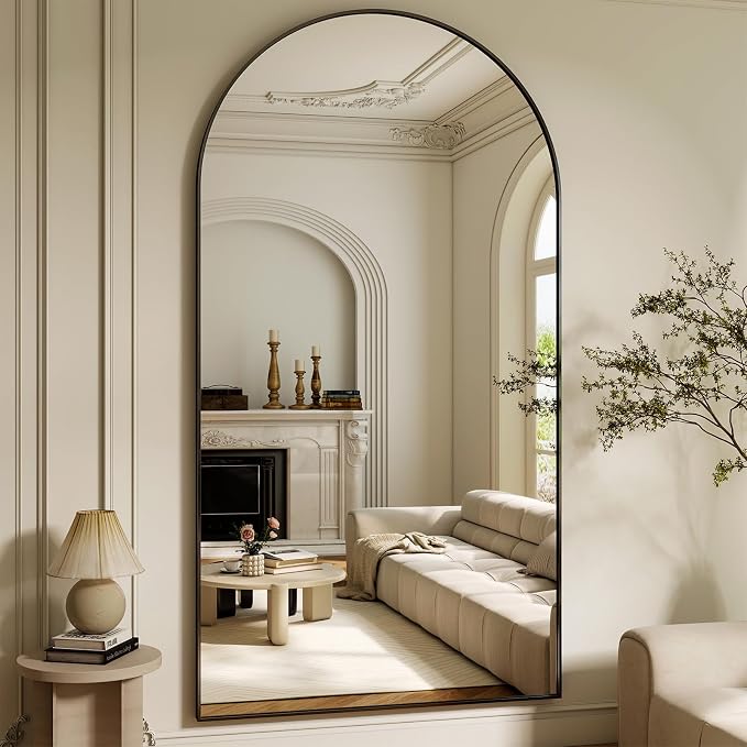 XRAMFY 86"x40" Arched Full Length Mirror Floor Mirrors - Image 3