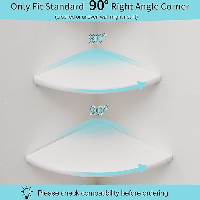 Corner Shelves, Floating Corner Shelf, Round End Wall Mount - Image 5