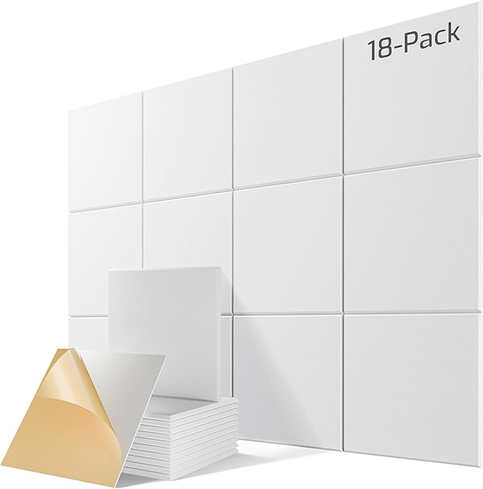 18 Pack Acoustic Panels for Walls, Sound Absorbing Foam Panels for Home & by Lebenforce