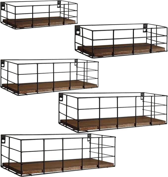 Fixwal Hanging Floating Shelves, 5 Sets of Mounted Shelves by Fixwal