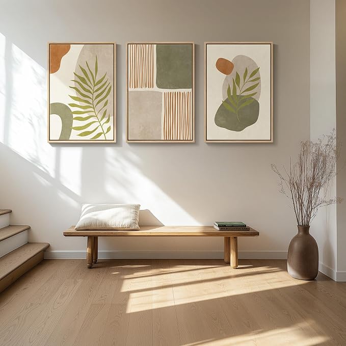 Large Framed Tropical Boho Wall Art - Image 8