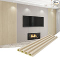 8-Pack WPC Wall Panels 118’’ x 6.1’’ 3D Slat Wall Panel Acoustic Wall Paneling by Unknown