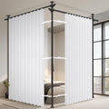 100% Blackout Room Divider Curtains Sets White W100 x L84 in 2 Panels No Drill by AJAZZ