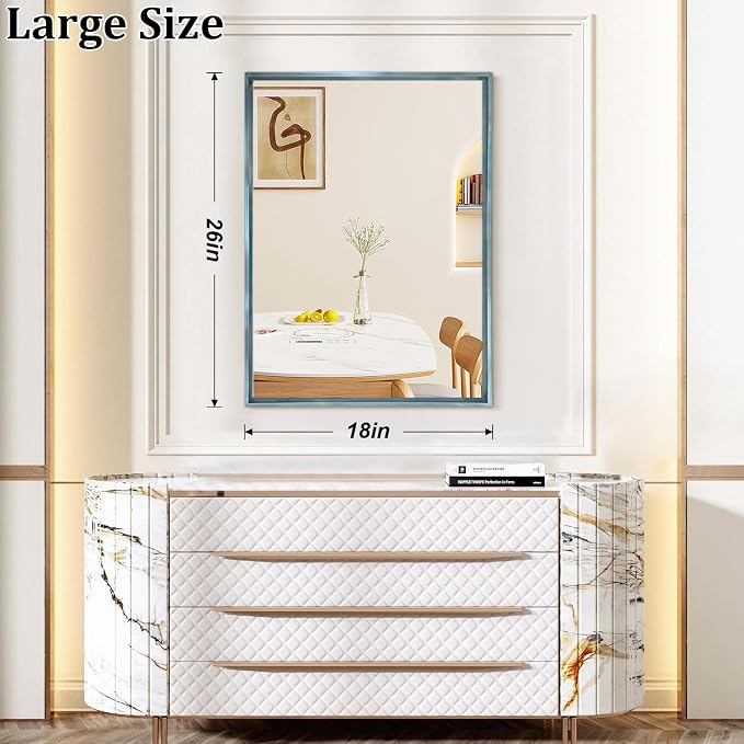 AAZZKANG Large Wall Mirror Decor Metal Framed Mirrors 26"x18" - Image 2