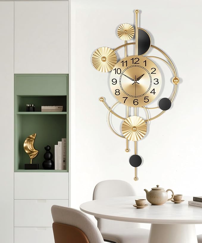 Large Wall Clock, Modern Silent Non-Ticking Metal Wall Clocks, Battery Operated - Image 5
