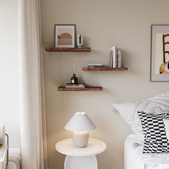 Upassion Floating Shelves for Wall Set of 3, Home Decor, Frame Display Wall - Image 6
