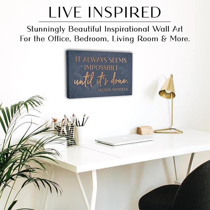 HoneyKICK Nelson Mandela Inspirational Quote Canvas Wall Art - Image 3