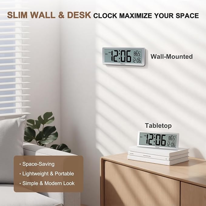 Soobest 8.5 Inch Digital Wall Clock Battery Operated - Image 6