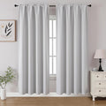CUCRAF Grayish White Blackout Curtains 72 inch Length 2 Panels Set, Rod Pocket by CUCRAF