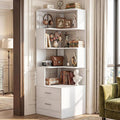 Armocity Corner Bookshelf with Drawers, 7 Tier Corner Book Shelf Display by Armocity