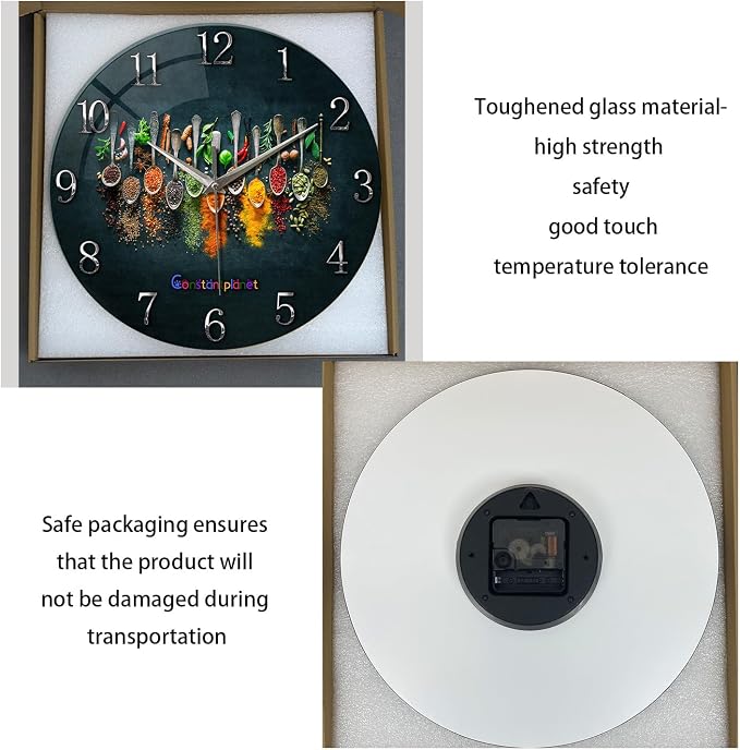 Kitchen Wall Clock Battery Operated 12 Inches Round Decorative Clocks - Image 7