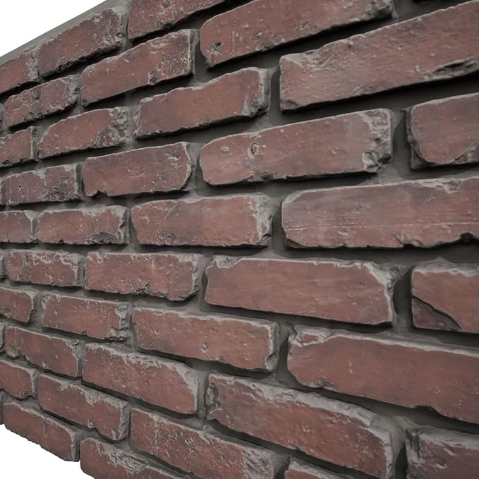 EverStone Aged Brick Faux Brick Panel, 46 7/8"W x 27"H x 1 1/4"D, Stratus Color - Image 7