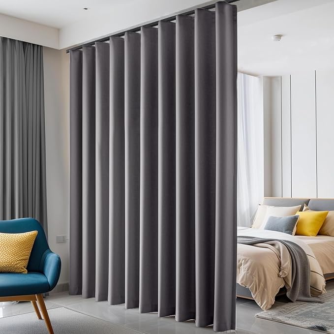Hoeflife Room Divider Curtains Blackout Floor to Ceiling Curtain by Hoeflife