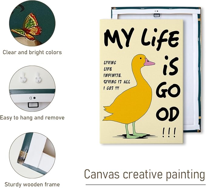 DIHSIEG Inspirational Canvas Wall Art funny bathroom wall art Print Poster - Image 4