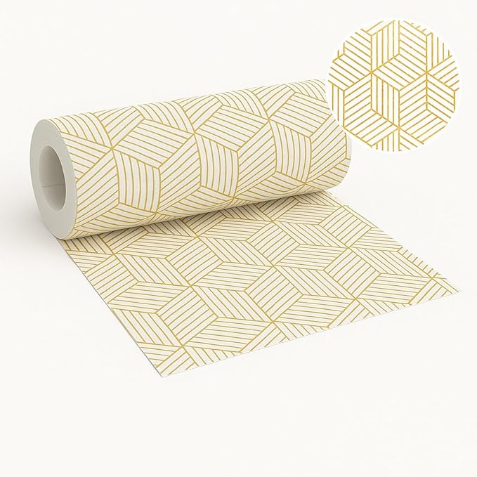 Cubicle Wallpaper for Fabric Walls Removable-Gold and White Geometric Wallpaper - Image 7