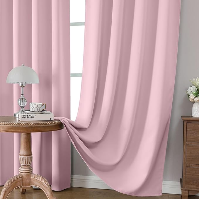CUCRAF Light Pink Blackout Curtains 96 inch Length 2 Panels Set, Rod Pocket - Image 5