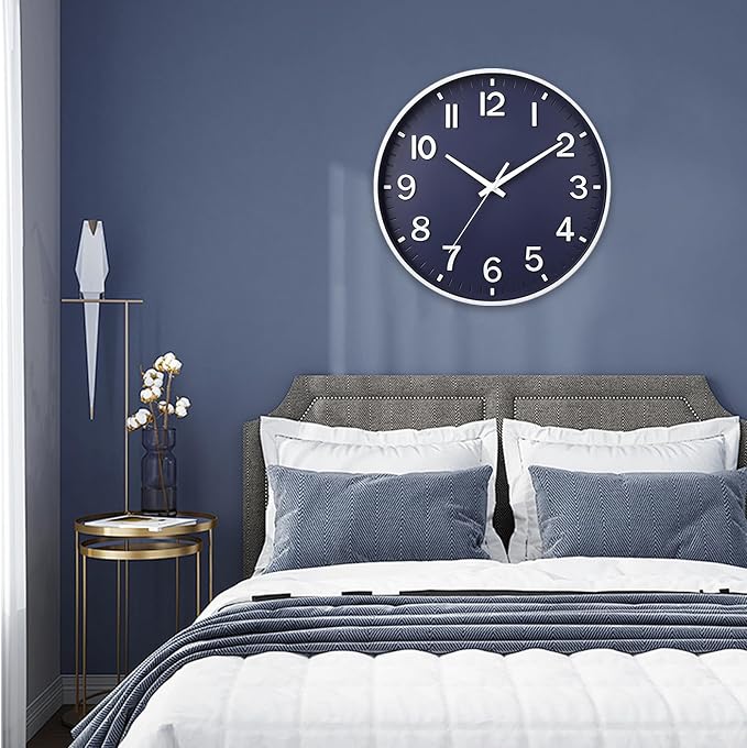 HZDHCLH Wall Clocks Battery Operated, Wall Clock Navy Blue, 10 inch Wall Clock - Image 9