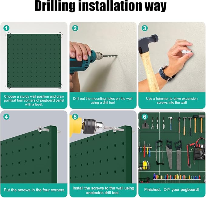 PegBoard, Heavy Duty Peg Board for Walls Home, Garage Tool Storage, Craft Room - Image 4