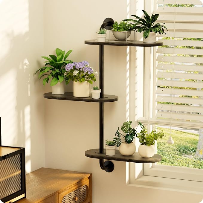 Rotating Window Plant Shelves 3-Tier, Wooden Window Shelf - Image 7
