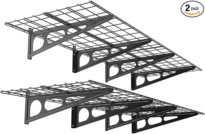 FLEXIMOUNTS WR26B-SBA 2' x 6' Wall Shelf Garage Storage Rack by FLEXIMOUNTS