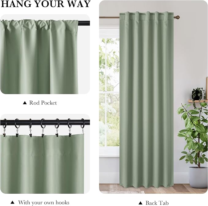 RYB HOME 100% Blackout Short Curtains - Image 3