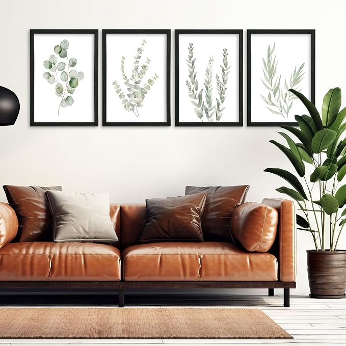 YWJKWLGS Botanical Watercolor Prints Sign Sage Green Eucalyptus Wall Decor - Image 5