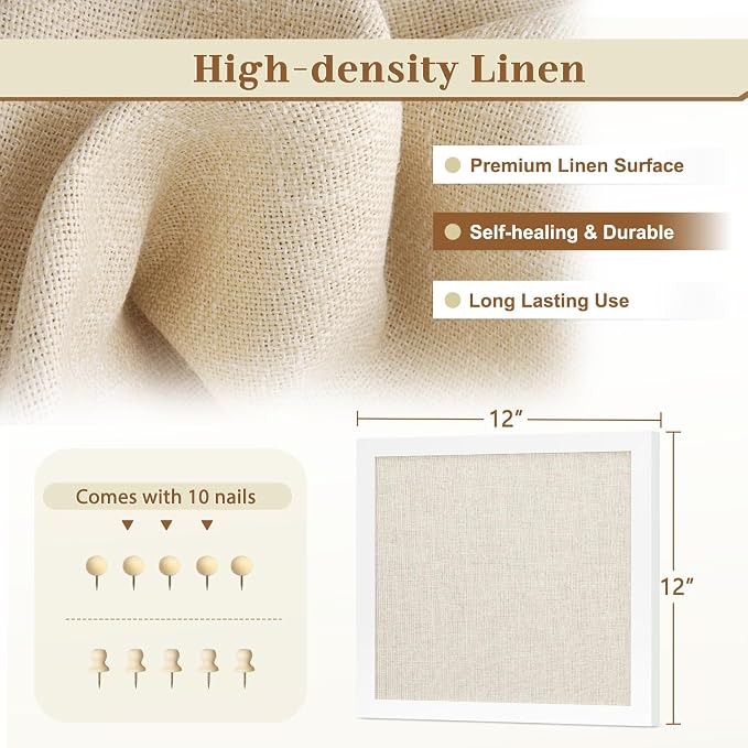 Double-Sided Cork Board with Linen, Picture Display Vision Board Kit Corkboards - Image 2