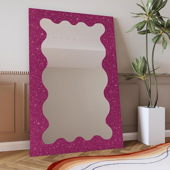 CRE8TIVE Deep Pink Glitter Wallpaper Border Peel and Stick Wall Border Stickers - Image 3