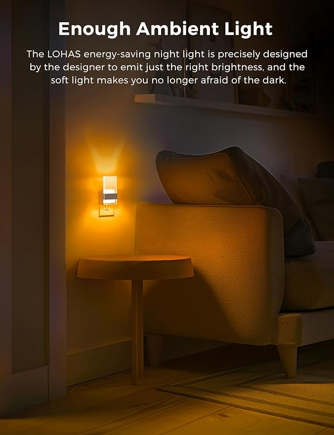 L LOHAS LED Night Light, Amber Night Lights Plug Into Wall, Dusk-to-Dawn Sensor - Image 5
