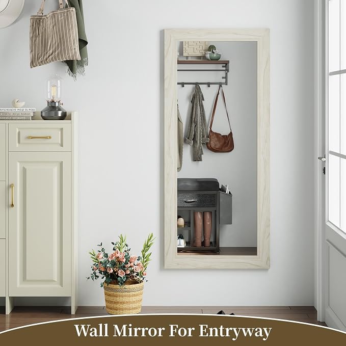 Syndra Modern Full Length Mirror Wood Frame, 56x20'' Large Floor Mirror - Image 2
