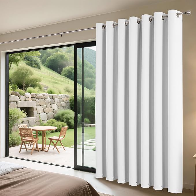 Joydeco Blackout Patio Sliding Door Curtains 108 Inches Long, Grommet Privacy - Image 3