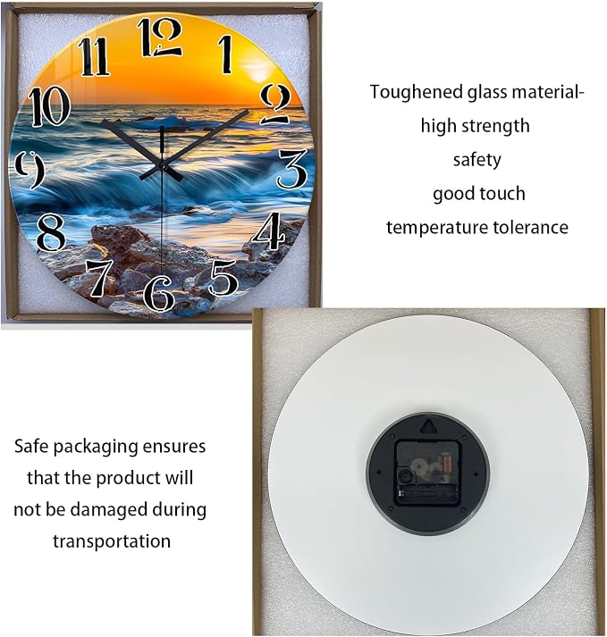 Blue Wall Clocks Battery Operated 14 Inch Beach Wall Clock - Image 6