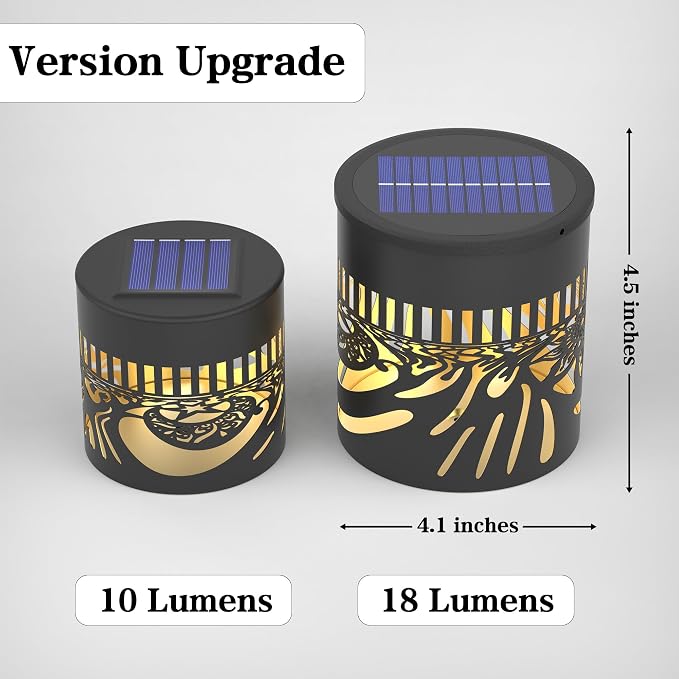 2 Pack Large Solar Fence Lights Metal Solar Powered Outdoor Wall Deck Step - Image 7