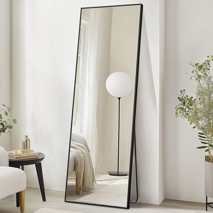 DUMOS Full Length Mirror with Stand 70.4"x25.6" Floor Standing Aluminum Frame - Image 7