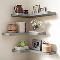 Floating Corner Shelves Set of 3, Solid Wood Picture Wall Shelf, Floating by Unknown