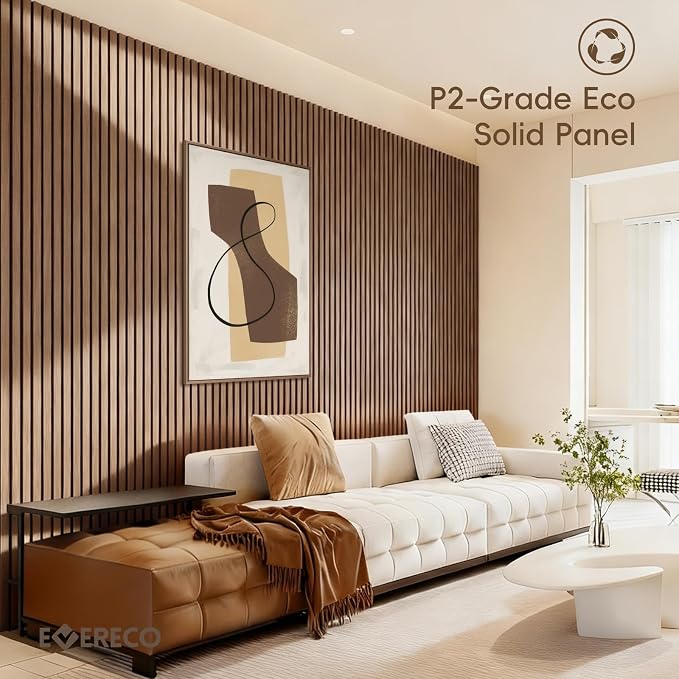 EVERECO 6 Pack Wood Slat Acoustic Wall Panels 92.5" × 7.87", 3D Sound Absorbing - Image 6