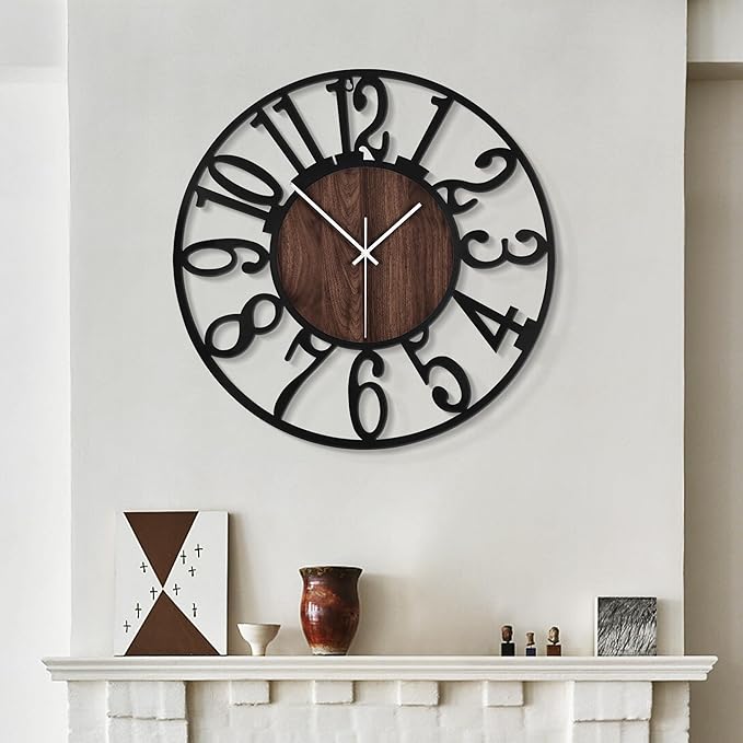 LEIKE Large Wall Clocks, Non Ticking, Battery Operated Small Vintage Round by LEIKEWALLCLOCK