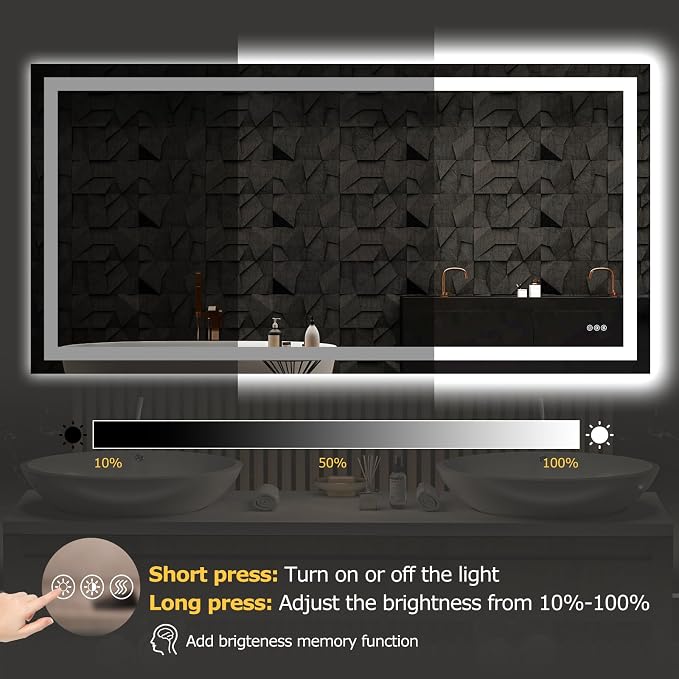 Hivone 72X36 LED Bathroom Mirror - Image 7