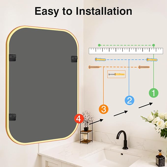 Bathroom Mirror for Wall, HD Reflection Shatterproof Mirror for Living Room - Image 9
