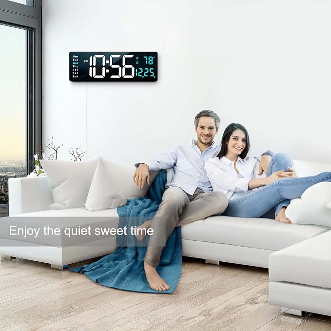 Abovsare 16.2 Inch Large Display Wall Clocks, LED Digital Clock - Image 6