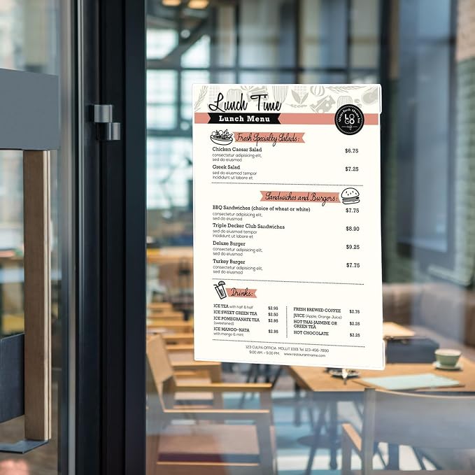 EHWINE 18 Pack 8.5 x 11 Wall Mount Acrylic Sign Holder, Wall Signs Photo Menu - Image 7