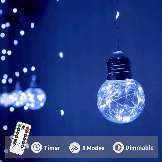 YOLIGHT Wishing Ball Curtain Lights 200 LED Window Curtain String Lights - Image 4