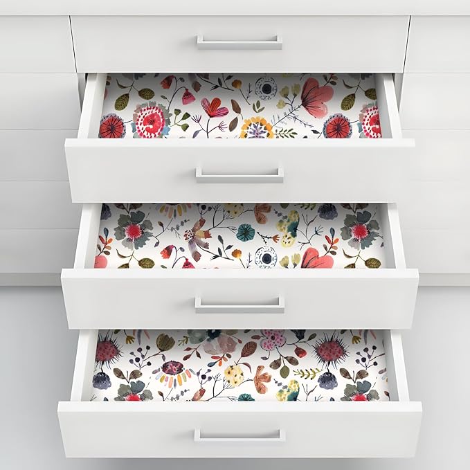 Wallpaper Peel and Stick Floral Wall Paper Removable Waterproof White/Green/Red - Image 5