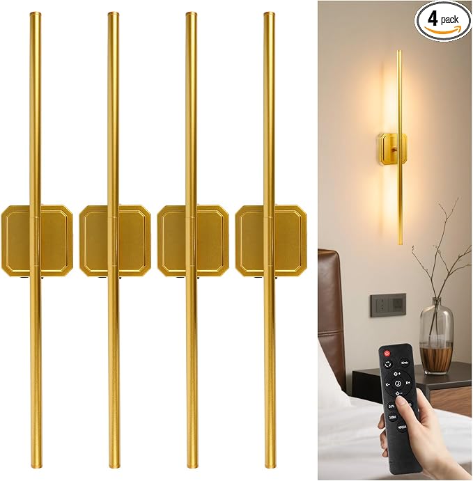 GvvooHome Battery Operated Wall Sconce Detachable 360°Rotate, Wireless Wall by GvvooHome