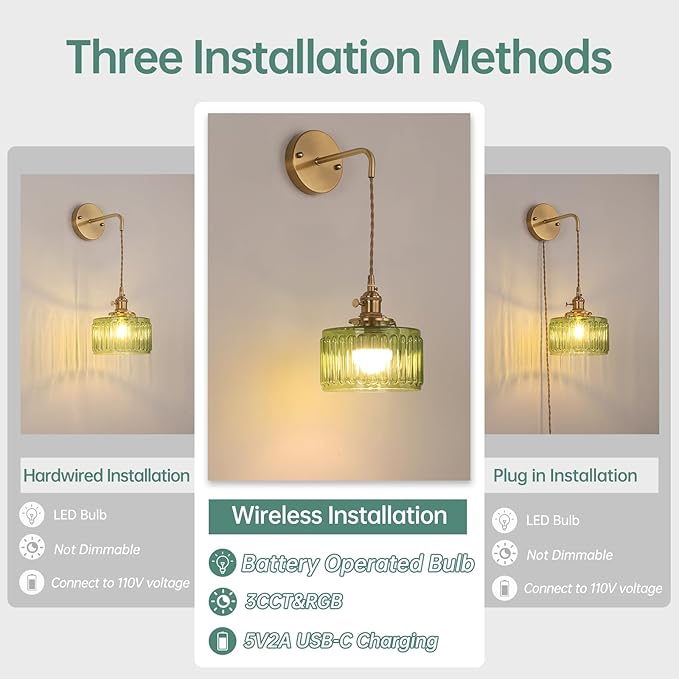 Shenmoyl Battery Operated Wall Sconce - Image 2
