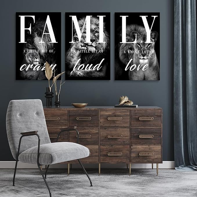 GUBIYU Farmhouse Family Wall Art Set of 3 Home Living Room Dining Room Wall - Image 2