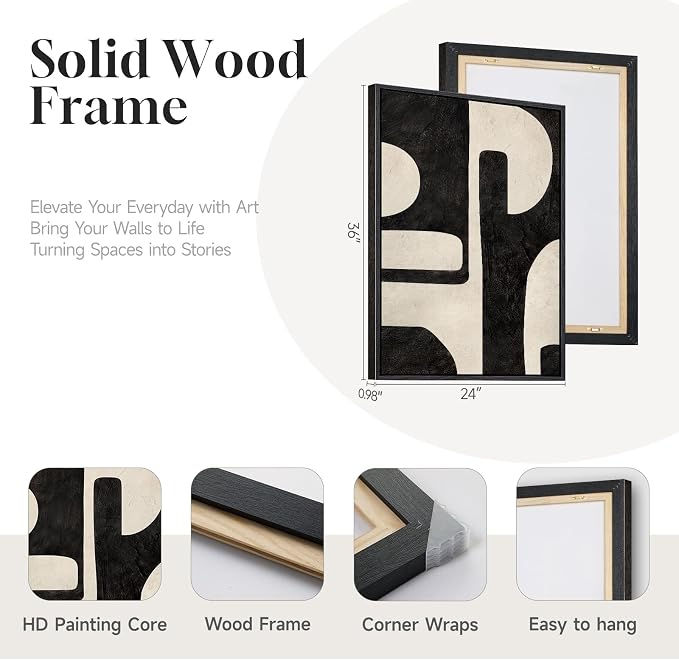 Large Framed Abstract Set of 2 Wall Art - Image 5