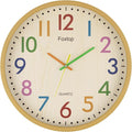 Foxtop 14 Inch Kids Wall Clock Silent Non-Ticking Battery Operated Colorful by Foxtop